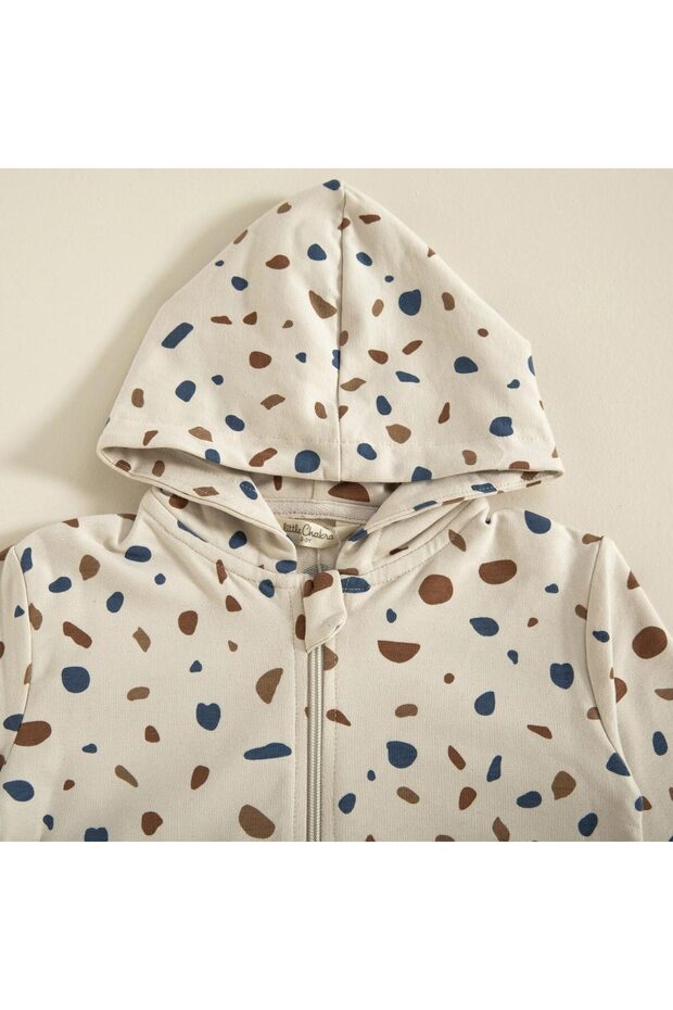 Abstract Fermuarlı Sweatshirt Indigo - 3