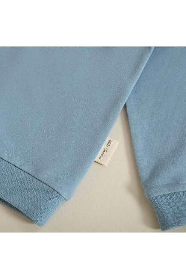 Tiny House Yaka Detaylı Sweatshirt Mavi - 2