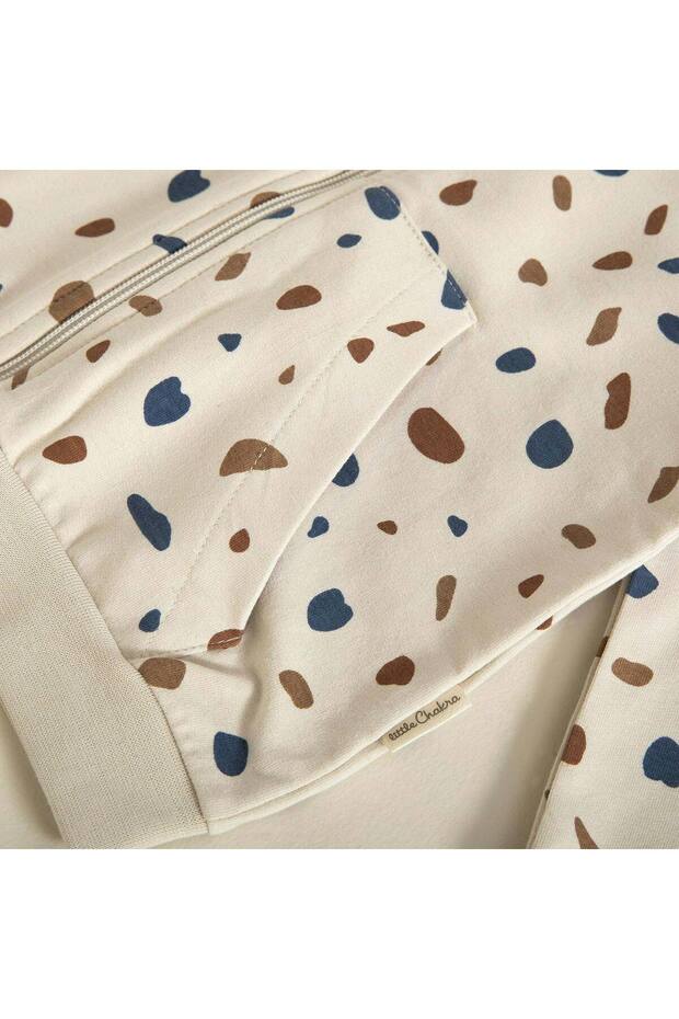 Abstract Fermuarlı Sweatshirt Indigo - 2