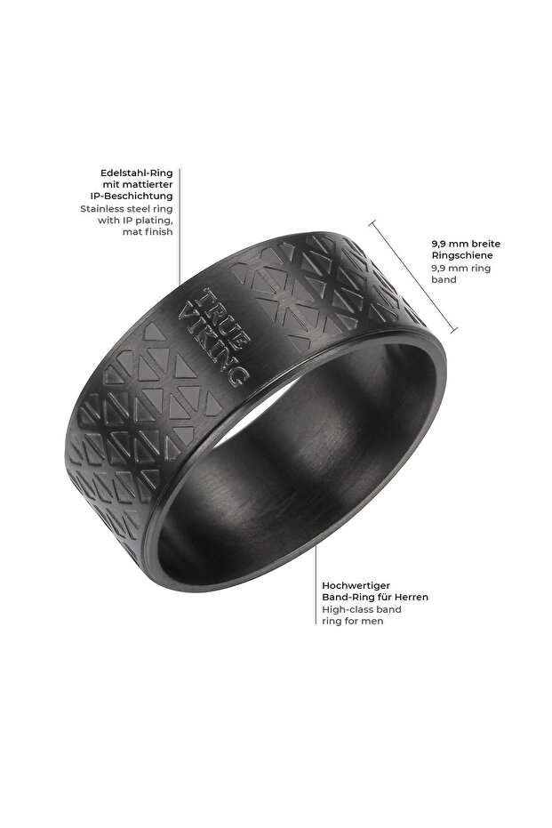 Edelstahlring Ring Edelstahl schwarz - 3
