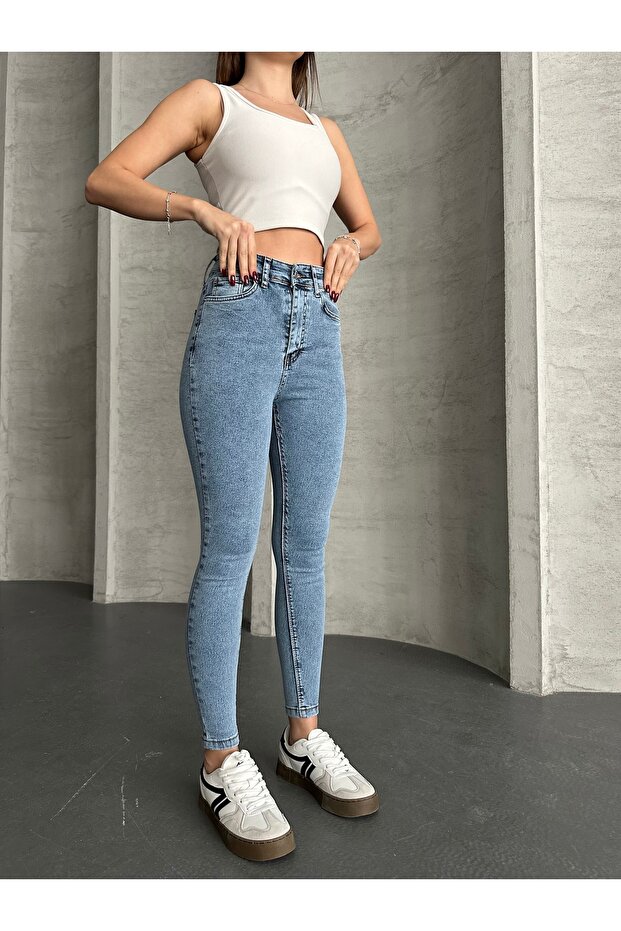 بنطال جينز نسائي أسود ضيق بأرجل ضيقة لا يبهت - 6