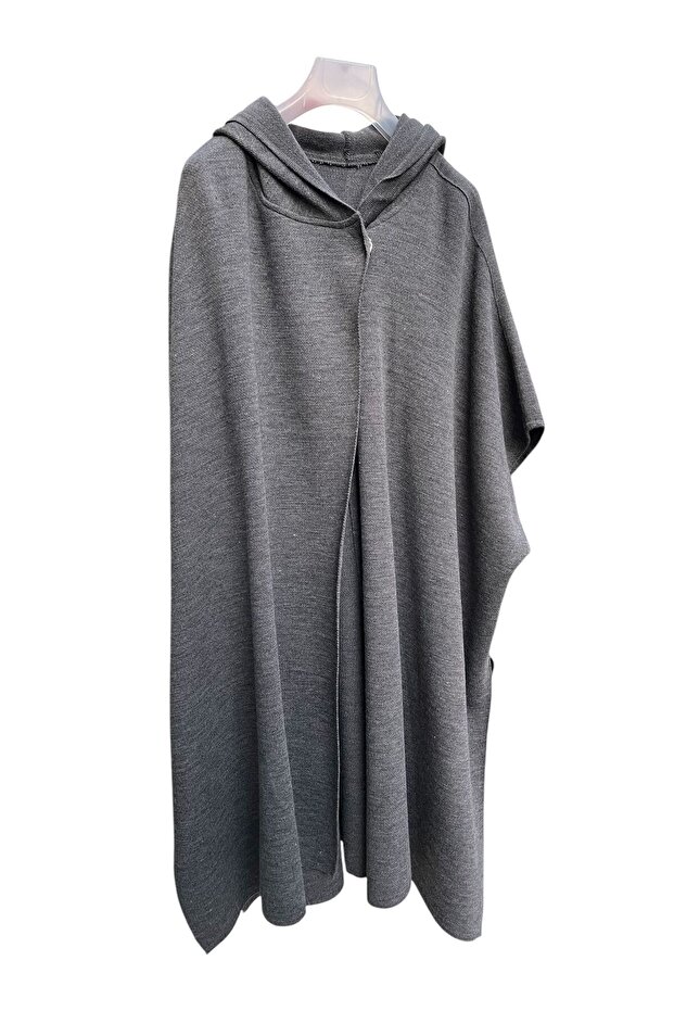 kadın kapüşonlu panço - 4