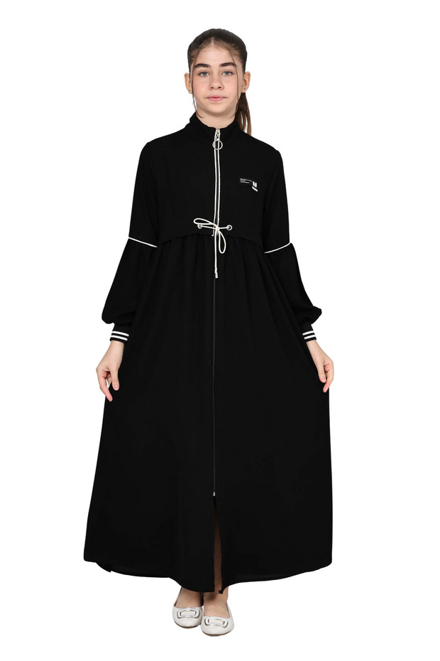 Girls' Long Crystal Crepe Hijab Dress
