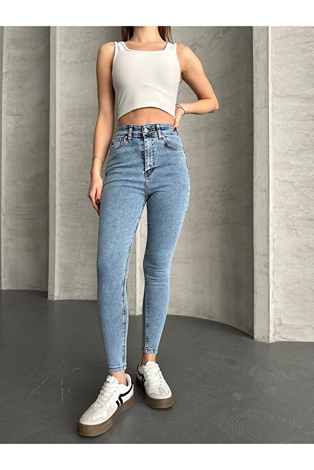 بنطال جينز نسائي أسود ضيق بأرجل ضيقة لا يبهت - 2