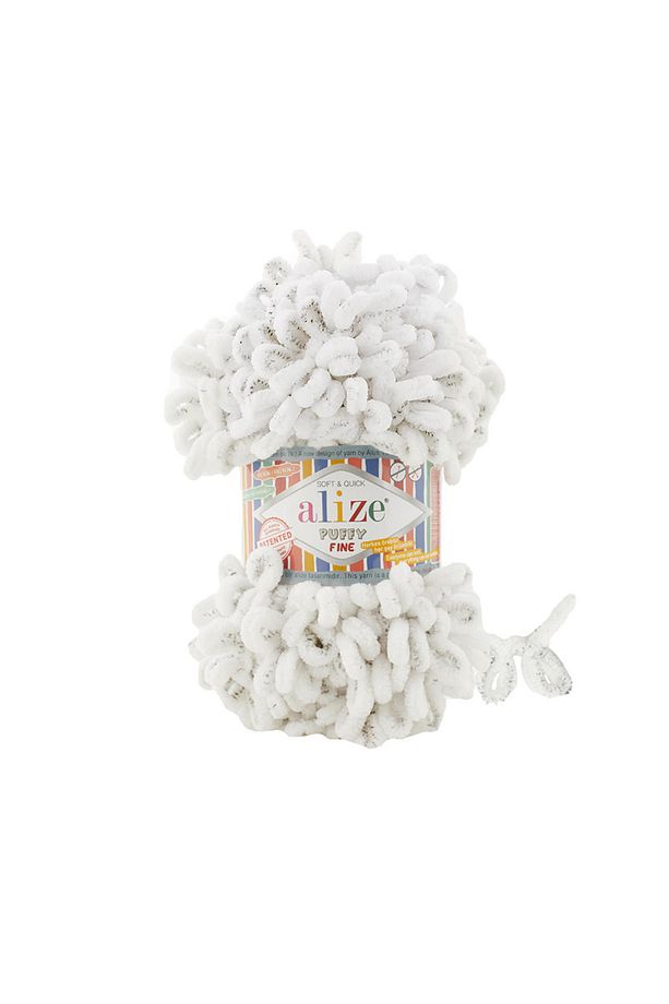 Puffy Fine (İNCE) El Örgü Ipliği 5'li Paket - 686 Kar Leoparı - 100 Gr. 14.5 Mt. Parmak Örgü Ipi - 1