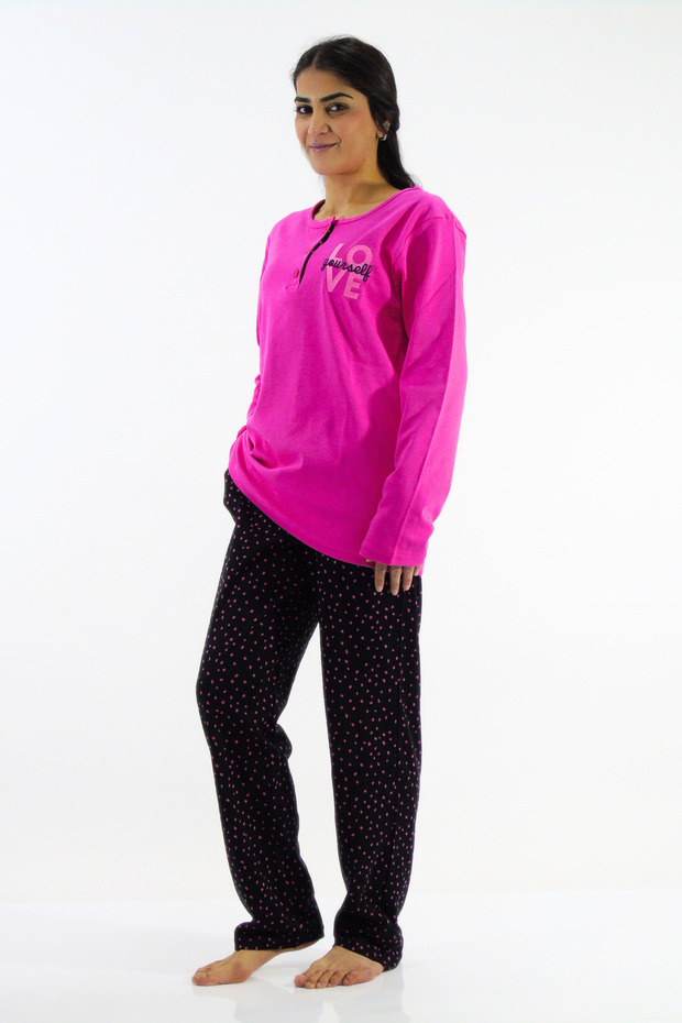 Crew Neck Interlock Pajama Set - 1