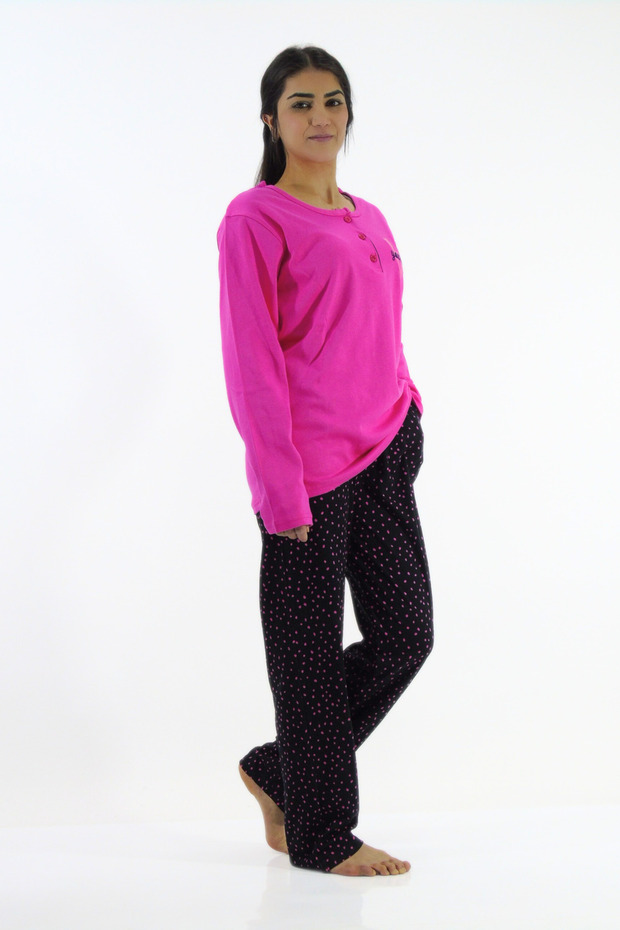 Crew Neck Interlock Pajama Set - 3