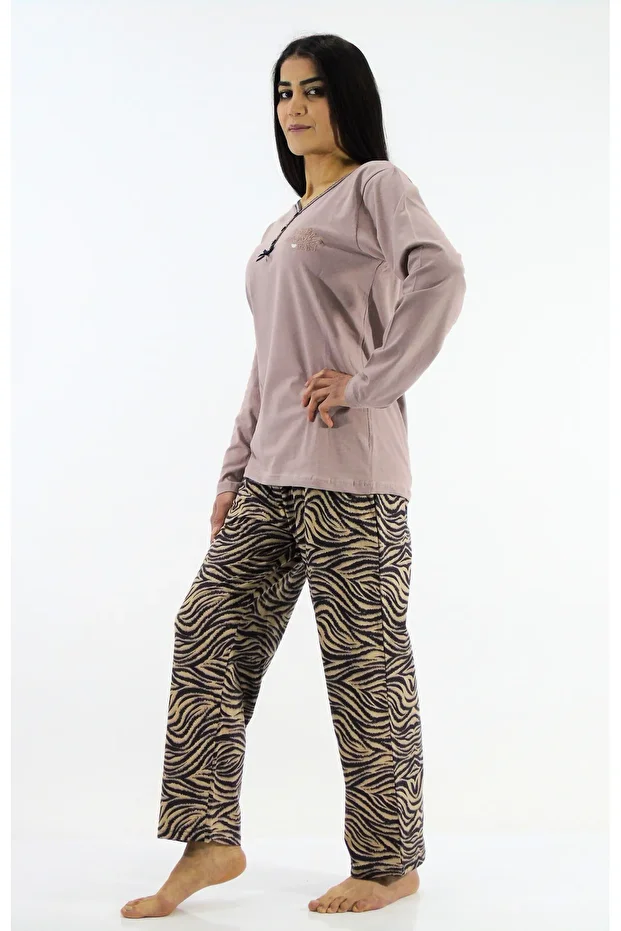 V Yaka İnterlok Pijama Takımı - 2