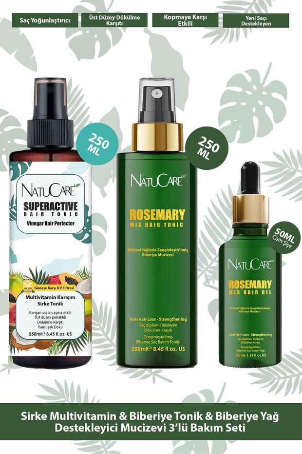 Multivitamin & Rosemary Hair Care Tonic Set; Anti-Hair Loss, Fast Growth Effect, Strengthening Set