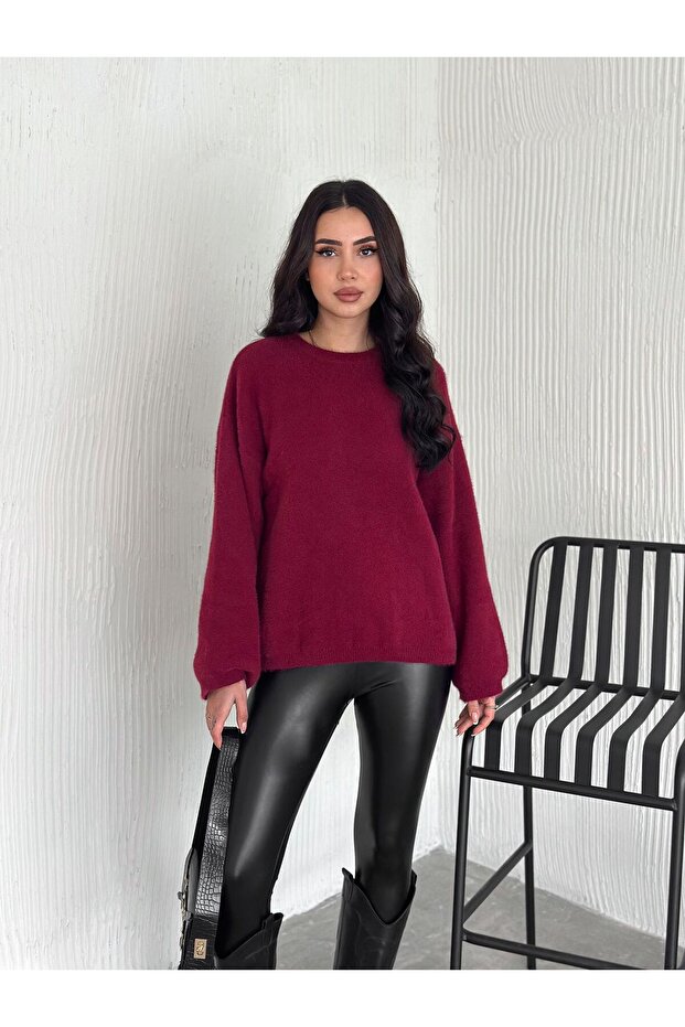 Oversize Kısa Sakallı Kalın Kazak - 1