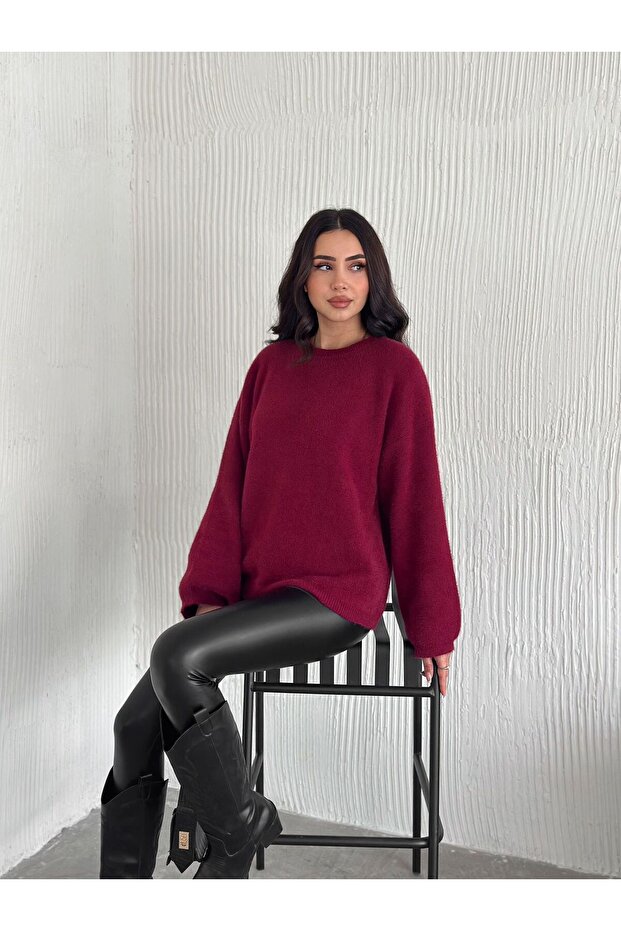 Oversize Kısa Sakallı Kalın Kazak - 3