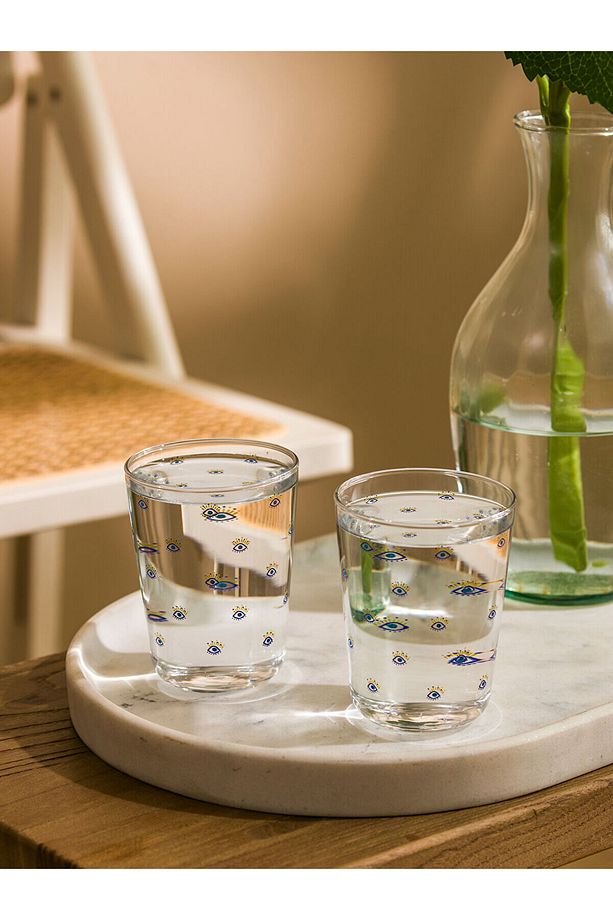 LCWK Göz Baskılı Cam Bardak Seti 6'lı 200 Ml - 1