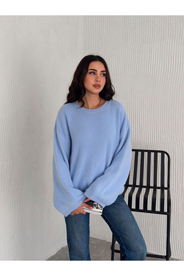 Oversize Kısa Sakallı Kalın Kazak - 1