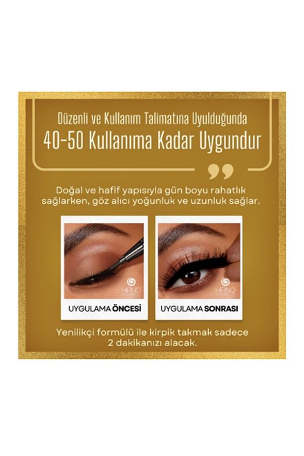 Takma kirpik seti 6 farklı Doğal Model -2 Adet Mıknatıslı Likit Eyeliner Yapıştırıcı (Beyaz+Siyah) - 4