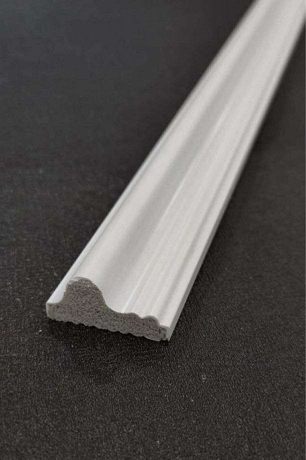 Dekoratif Boyanabilir 1 Adet 4 cm x 120 cm Eğimli Polistren Duvar Çıtası Salon Koridor Tablo Çıta - 4