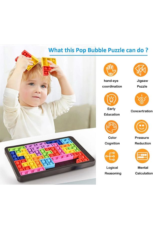 Tetris Popit - Puzzle Popit - Slicon Puzzle Building BlocksPopit - Popit Oyuncak - Stres Oyuncak - S - 3
