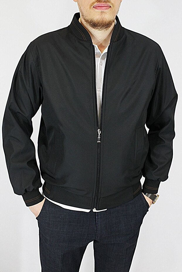 Men's Black Classic Collarless Seasonal Bonded Coat Dad Business One Size Small Recommended