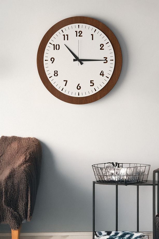 Dekoratif Yeni Modern Maia Ahşap Duvar Saati 48cm - 5