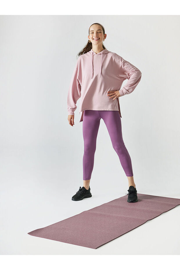 Plum Elastic Waist Plain Interlock Women's Sports Leggings