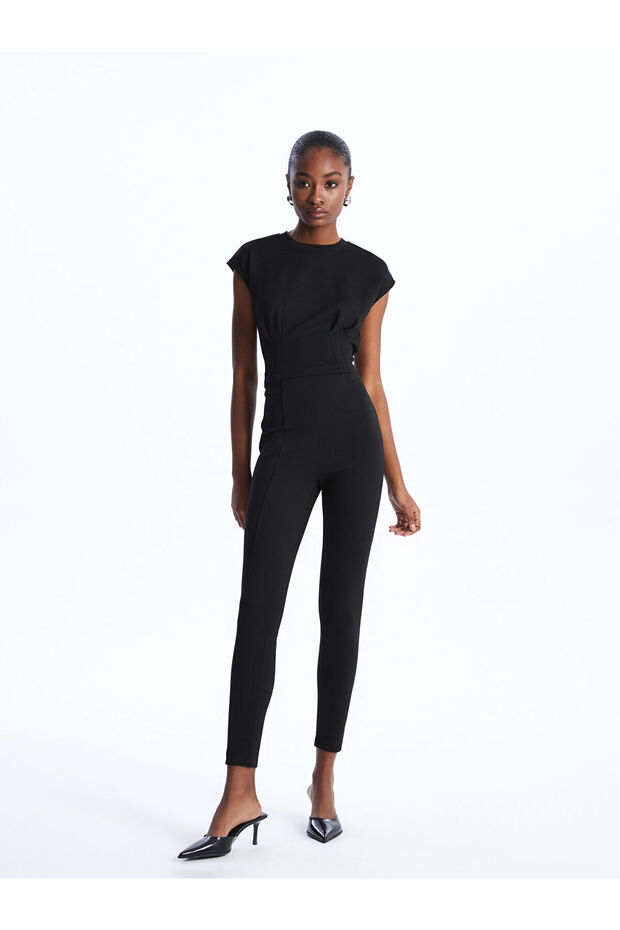 Women's Extra Tight Fit Plain Tights with Elastic Waistband