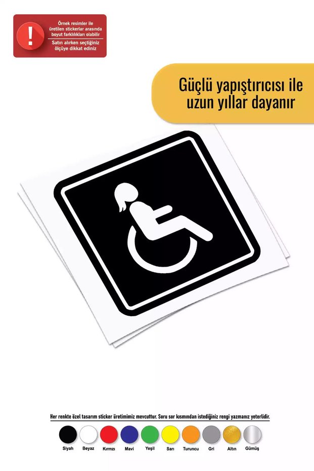Disabled Emblem Sticker Auto Motor Laptop Wall Foil Sticker 50 X 50 cm
