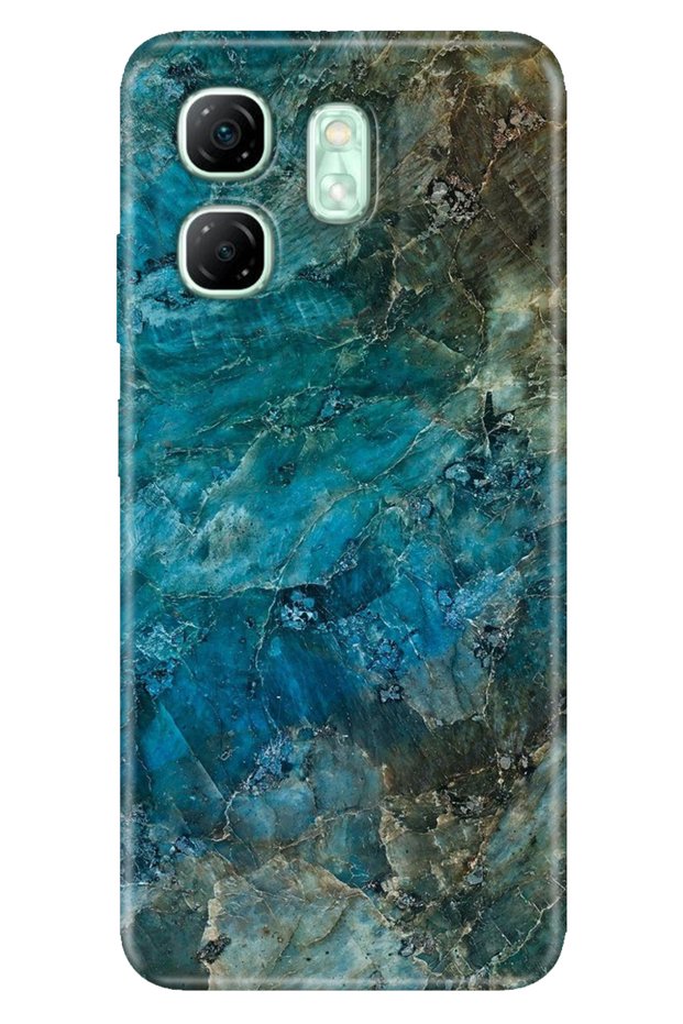 Infinix Hot 50i - حافظة سمارت 9 منقوشة من مادة TPU سيليكون مطبوعة بالرخام الأزرق