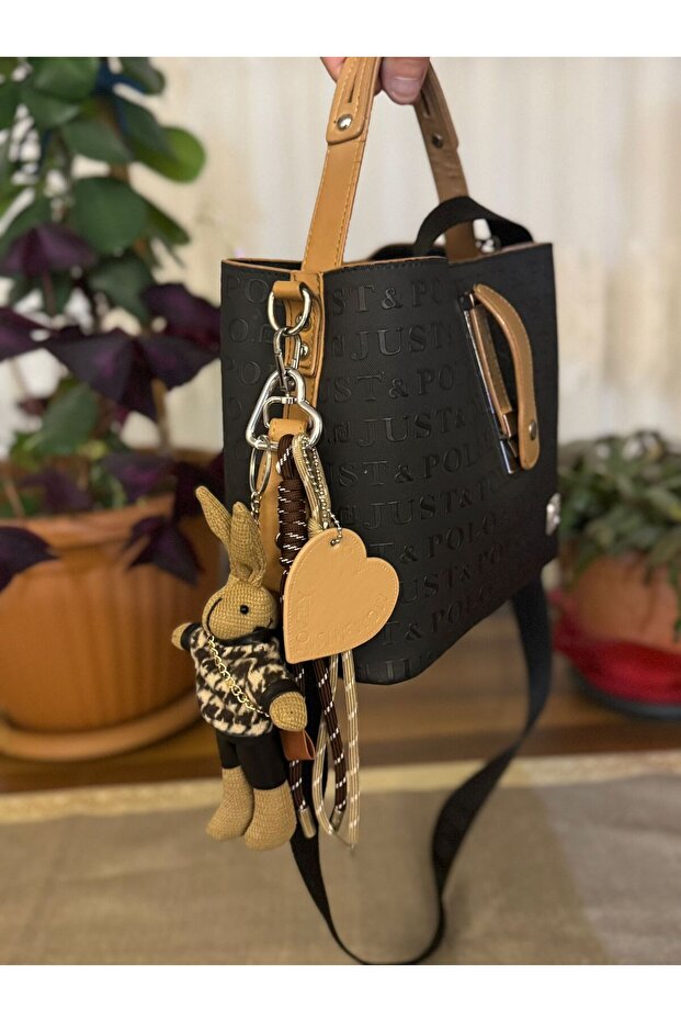 Bag Accessory Charm with Rabbit and Heart Figures - 3