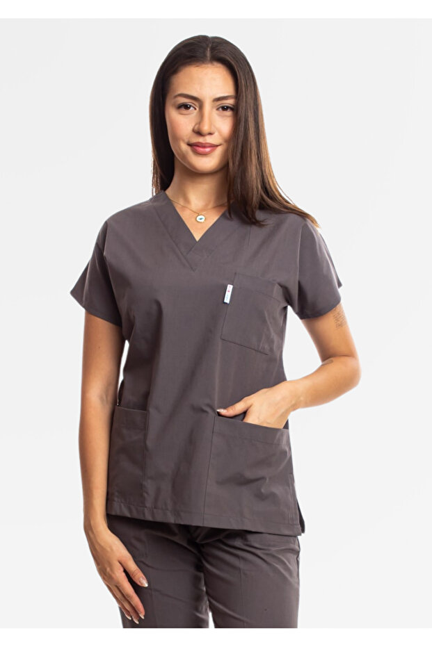 Charcoal Surgical Doctor Nurse Scrubs Top