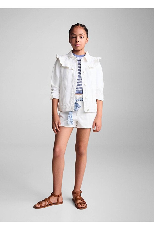 Volanlı denim ceket - 2