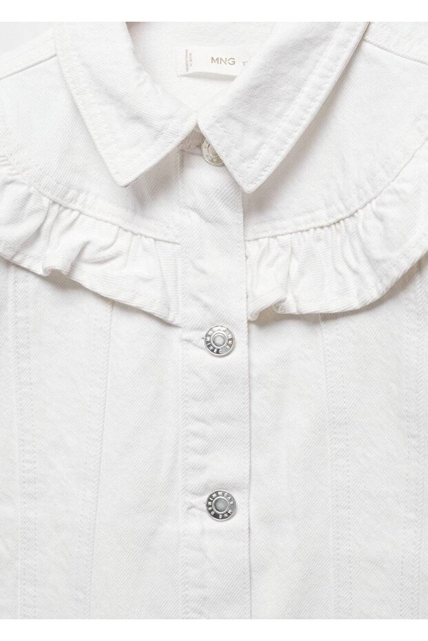 Volanlı denim ceket - 5