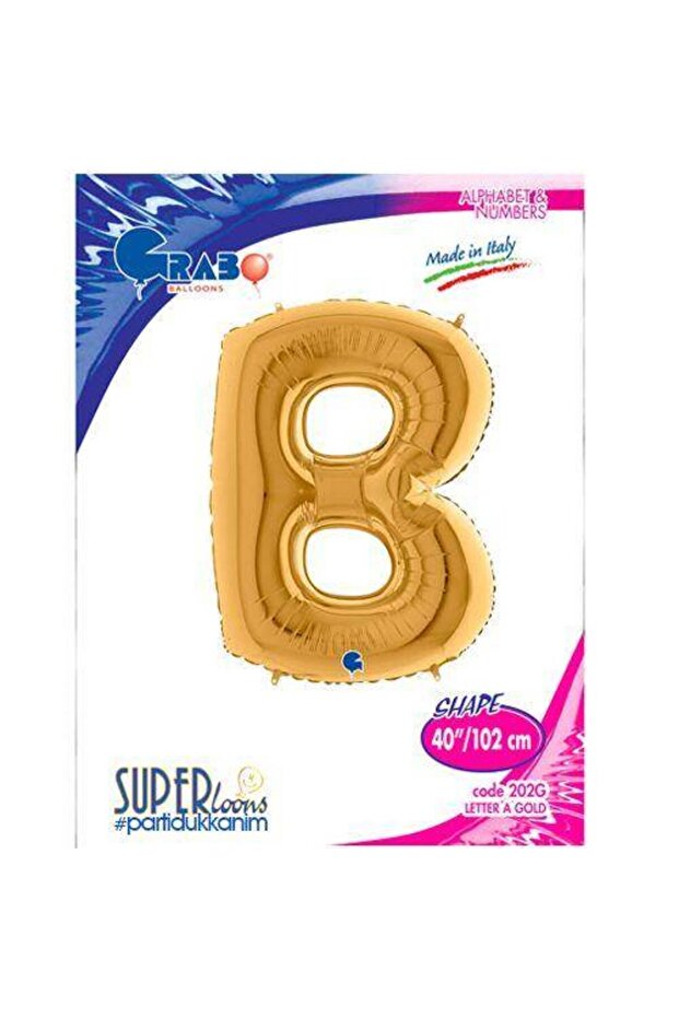 B - Letter Foil Balloon Gold (100 cm)