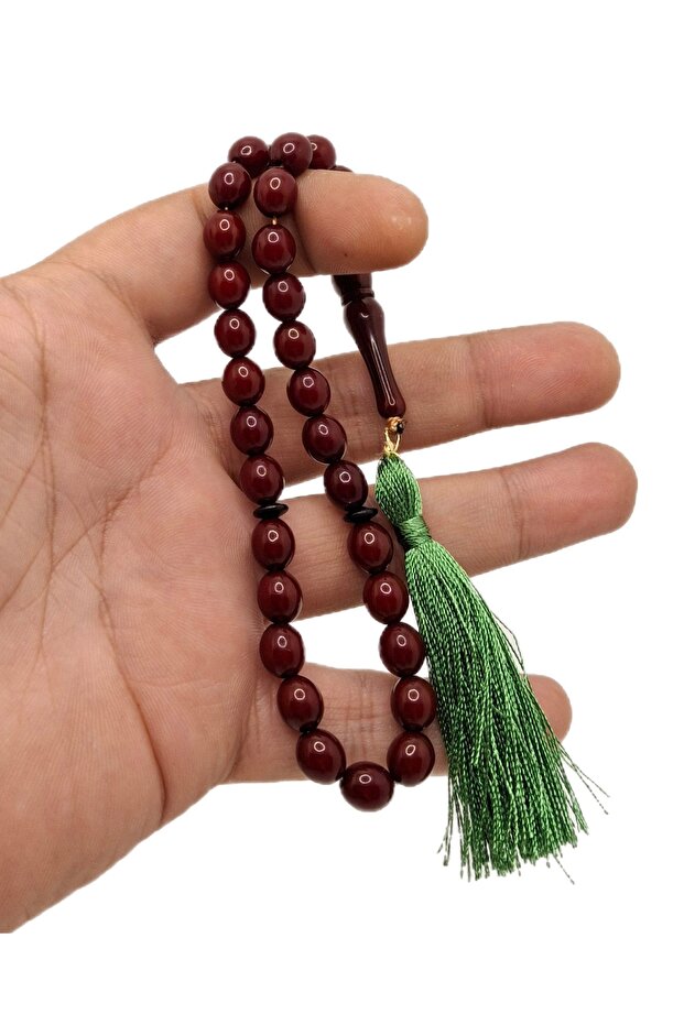 Cherry Color Ottoman Simulated Powder Amber Rosary