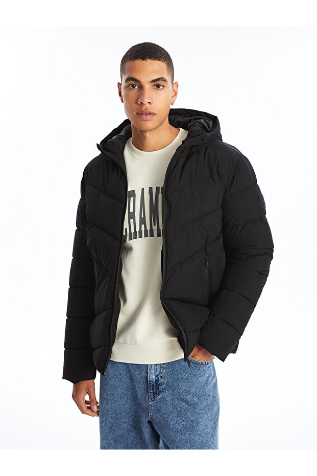 Standard Mold Hooded Men's Puffer Coat