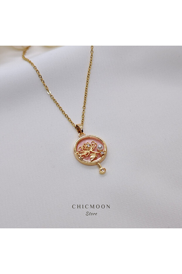 İncili Asya Model Çelik Kolye - 2