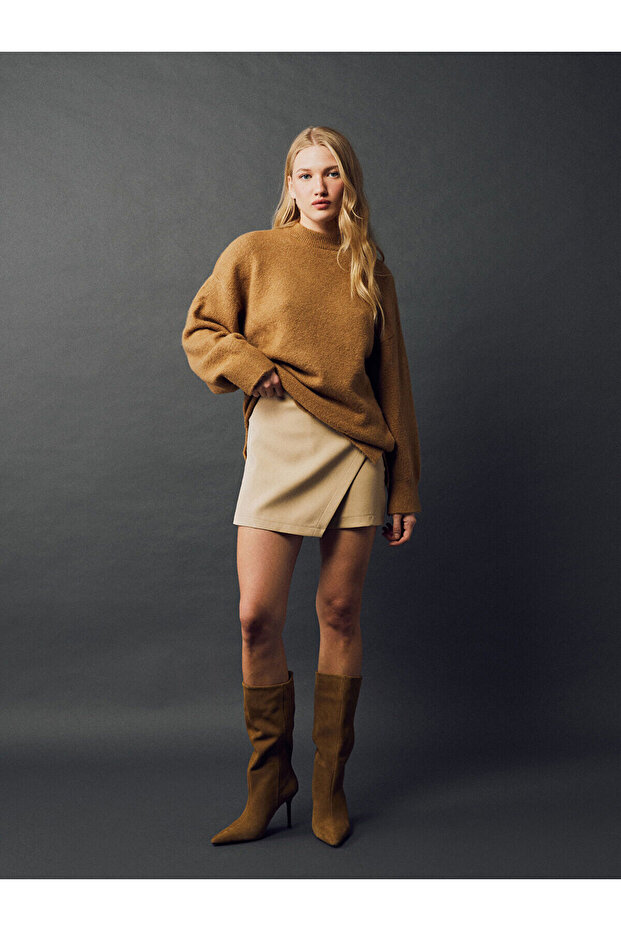 LCW Vision Kadın Dar Kalıp Düz Şort Etek - 1