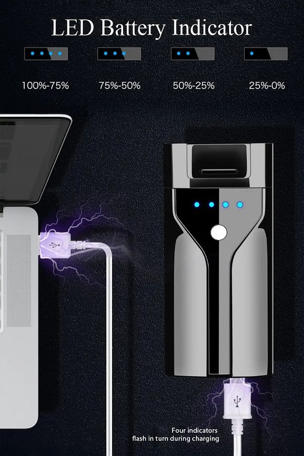 K16 USB Şarjlı 2 Arc Alevsiz Çakmak -New Style - 6
