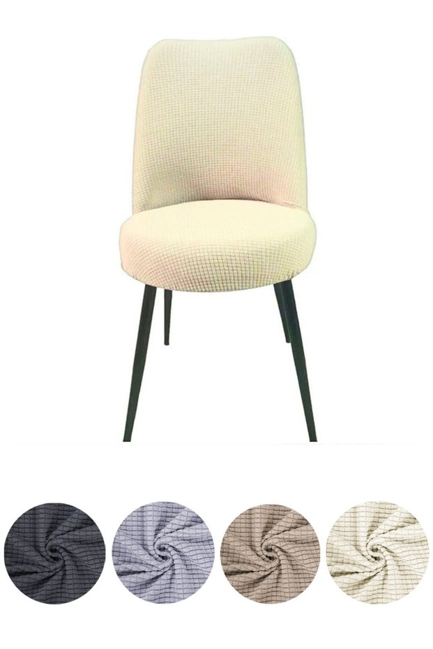 Washable Stretch Elastic Lycra Oval Chair Cover - Round Chair Cover 6Pcs