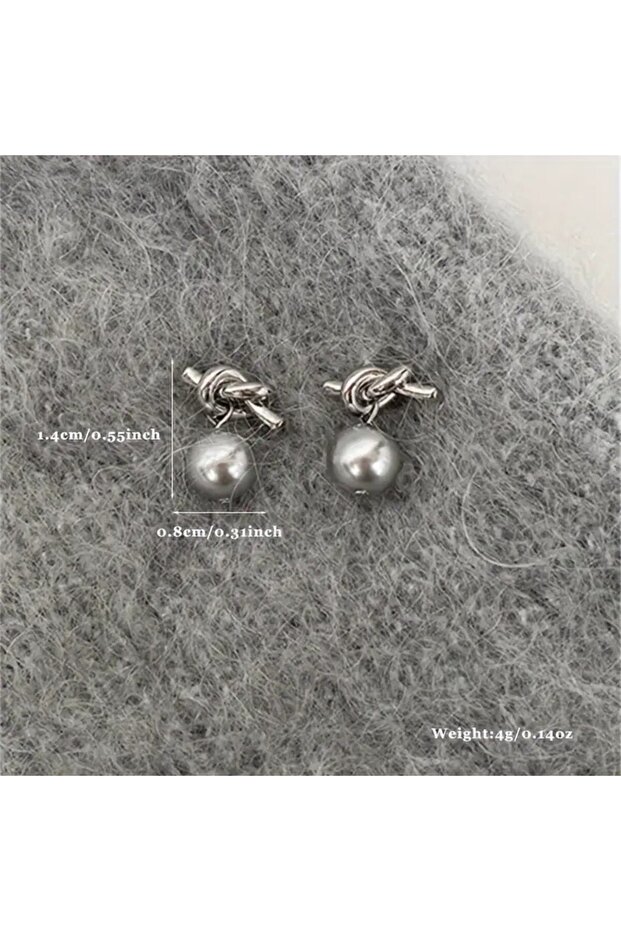 Minimal Düğüm İnci Küpe - 2