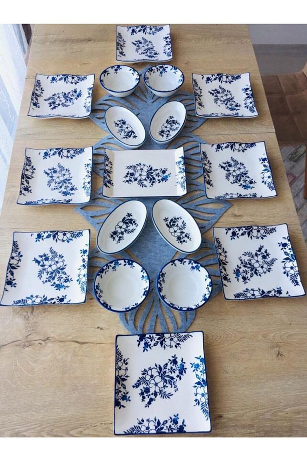Jasmine Pattern 8 Kişilik 17 Parça Kahvaltı Takımı - 1