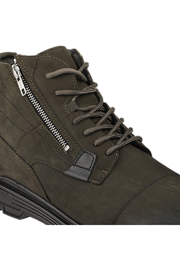 RENZO-G Erkek Deri Bot Haki - 4