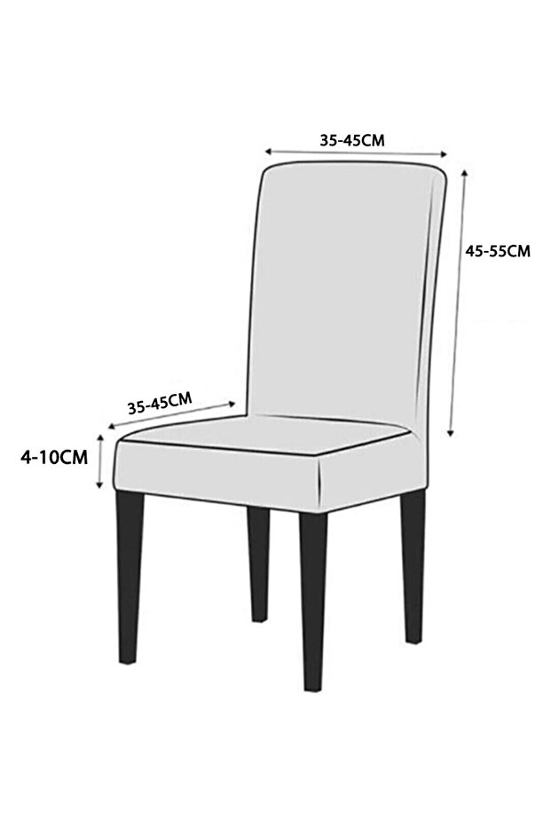 Jakarli Sandalye Örtüsü Çubuk Desen Yüksek Esnekli Sandalye Kılıfı (1 Adet) - 4