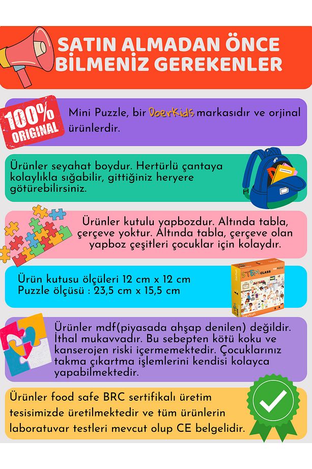 STEM Class - STEM Eğitimi Mini Puzzle | 3-7 Yaş - 40 Parça - 2