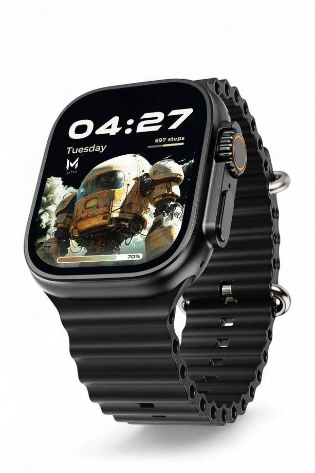 ULTRA Akıllı Saat Siyah 49mm Bluetooth, Arama Özellikli, Sağlık Sensörlü, iOS & Android Uyumlu - 1