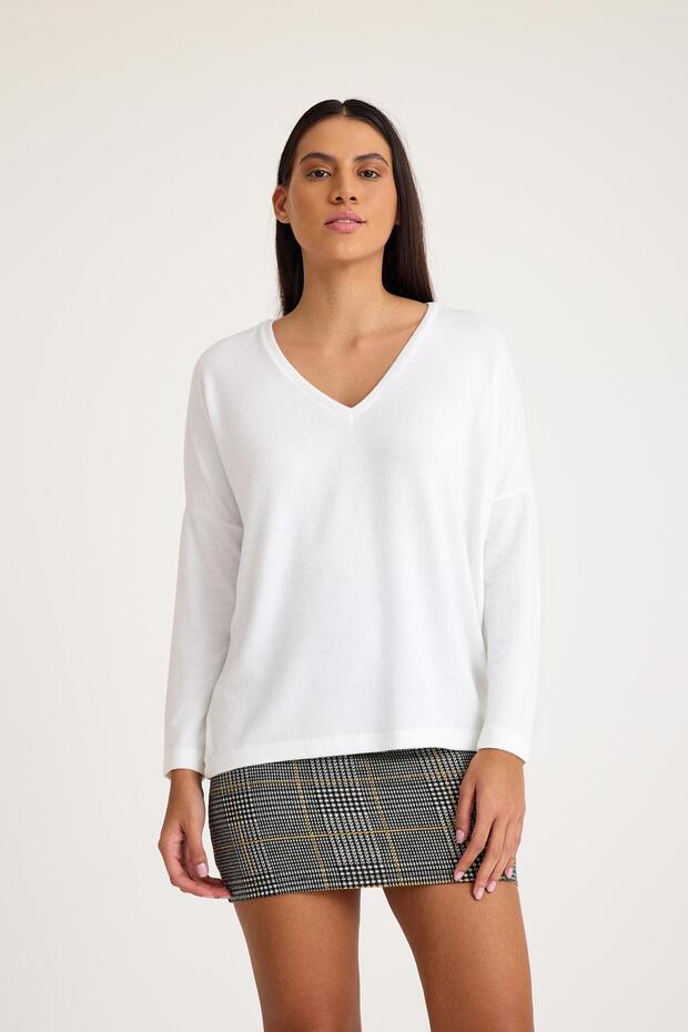 V Yaka Yarasa Kol Basic Triko Kazak - 1