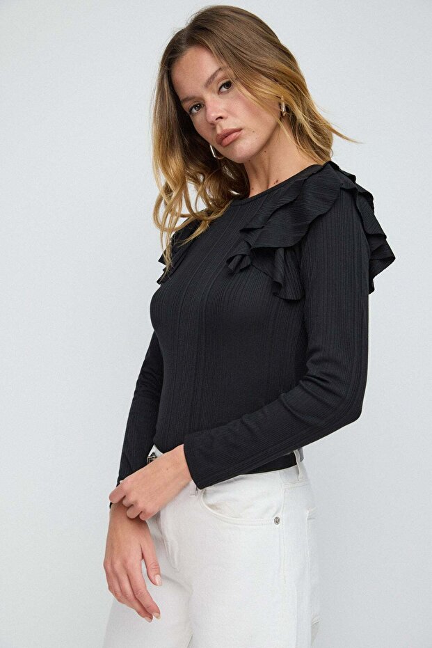 Bluse mit Rüschenärmeln - 2