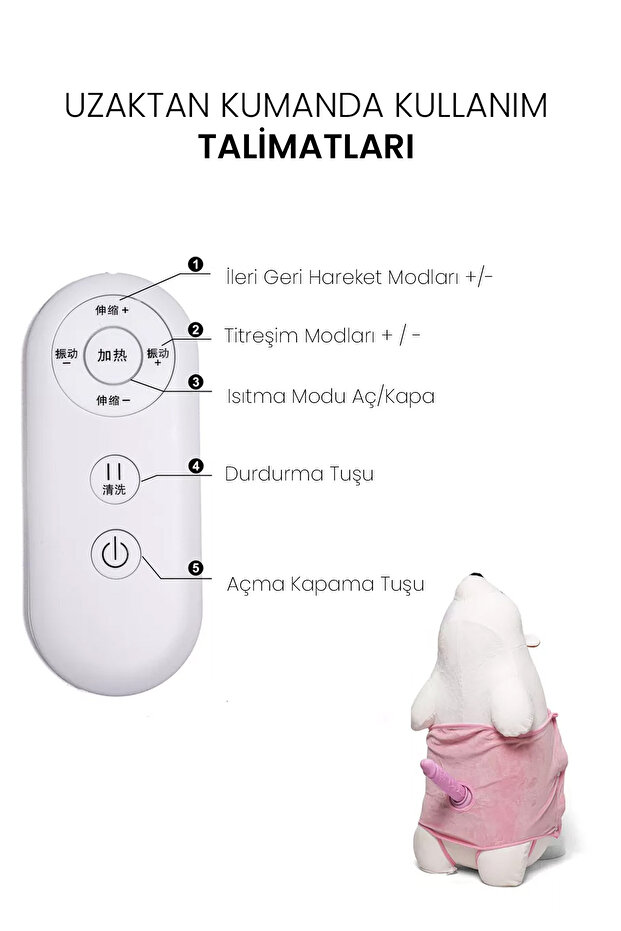 - Sevimli Kutup Ayısı  Makinesi - Gizli Penis - İleri Geri ve Titreşim - Yastık Ayı - 7
