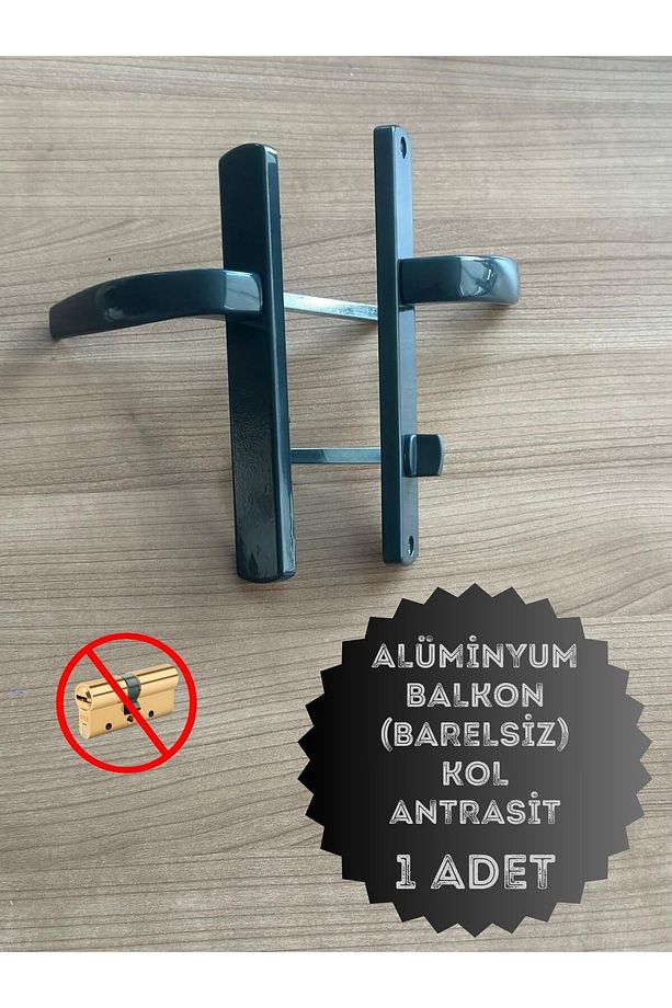 Alümünyum Kapı Kolu Balkon Alümünyum Kapı Kolu / Antrasit 1 Adet - 1