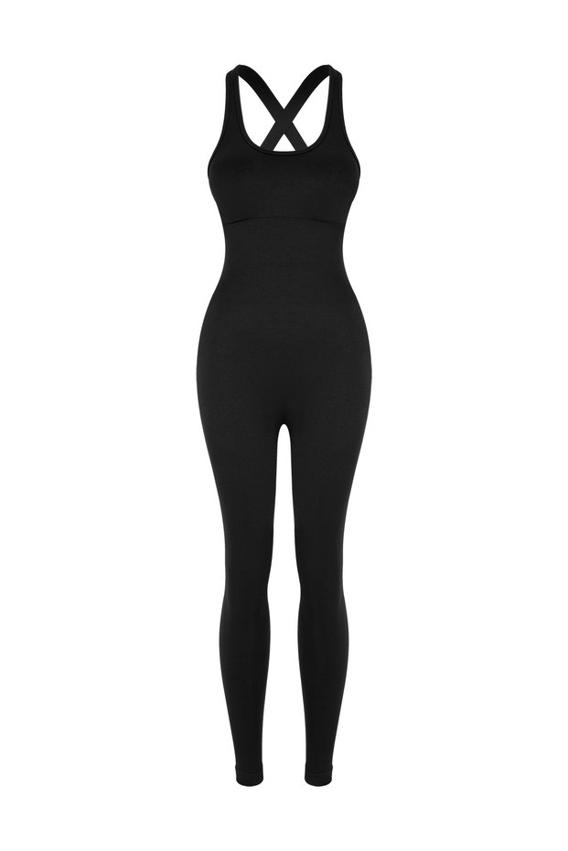 Black Virtus Push up Drawstring Seamless Jumpsuit