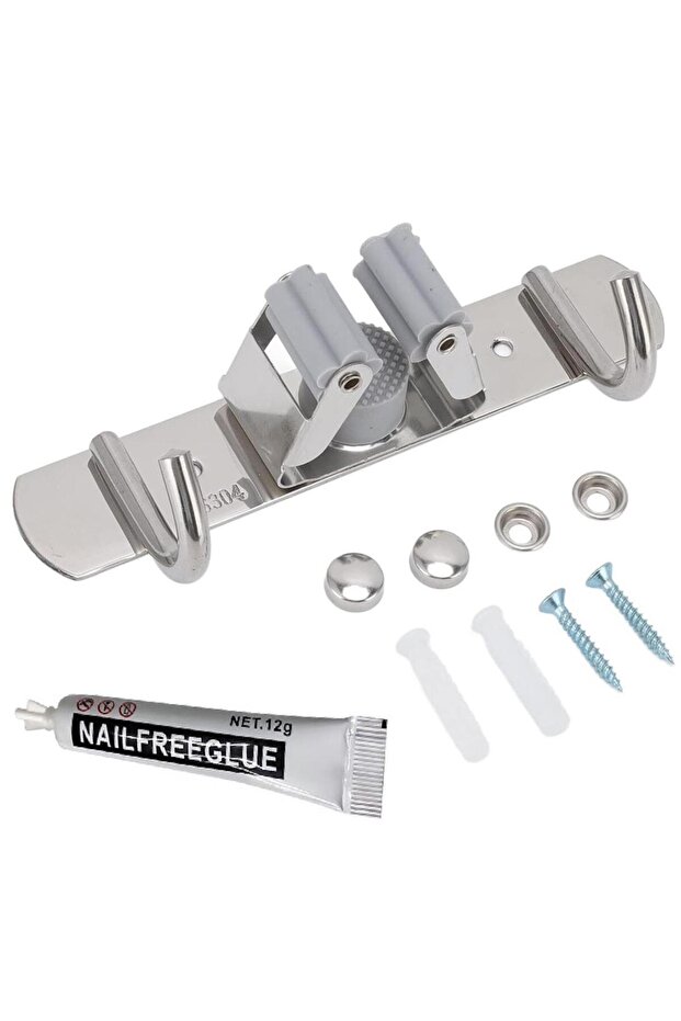 Sn-26348 Double Hook Mop-Sweeper Holder - Clip Hanger - 4