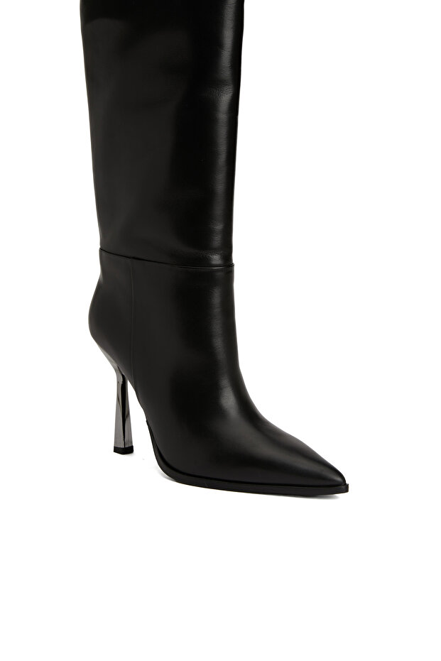 Siyah Kadın Deri Çizme - 6